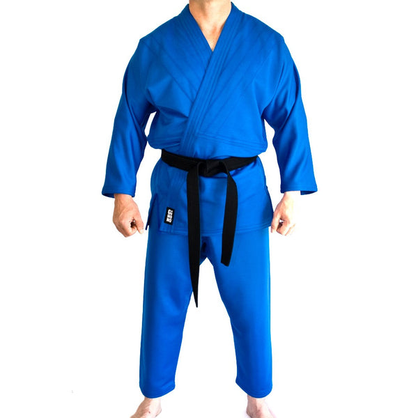 Judo gi blue front view Gimono performance fightwear