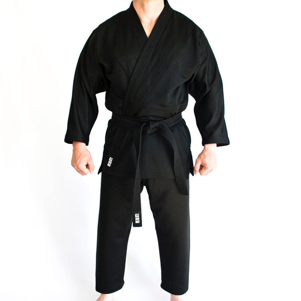 Judo gi black front view Gimono performance fightwear