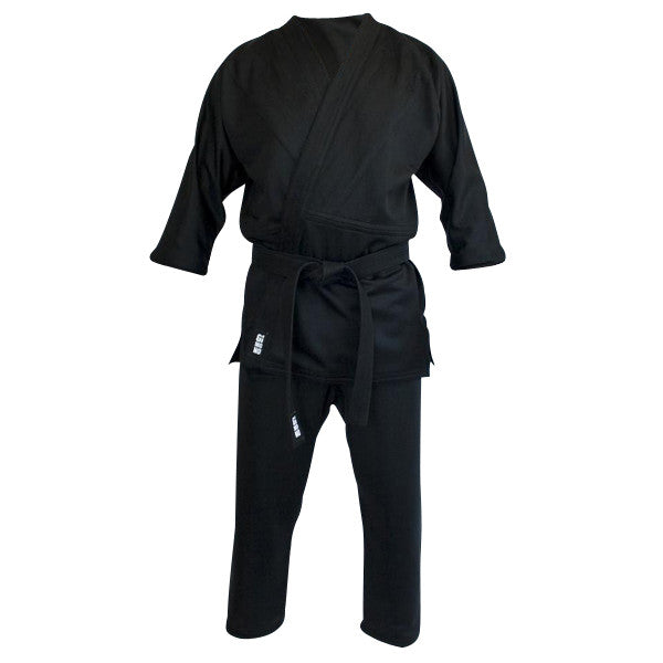Grappling gi black front view Gimono performance fightwear