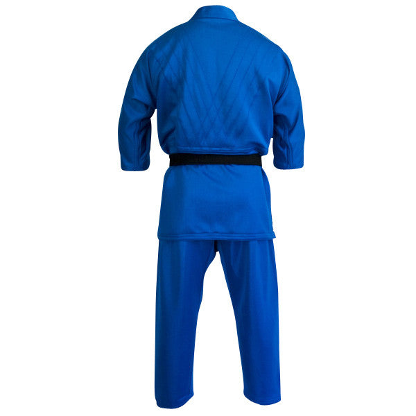 Grappling gi blue back view Gimono performance fightwear