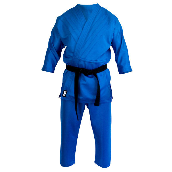 Grappling gi blue front view Gimono performance fightwear