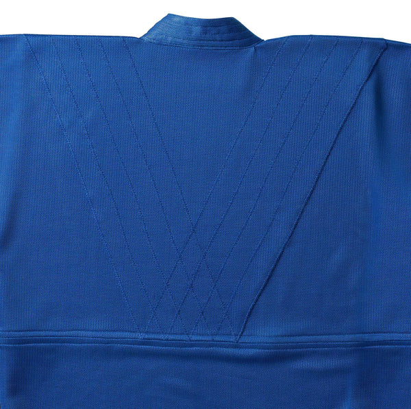 Judo gi jacket blue back view close up Gimono performance fightwear