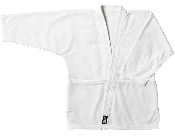 Judo gi jacket white front view Gimono performance fightwear